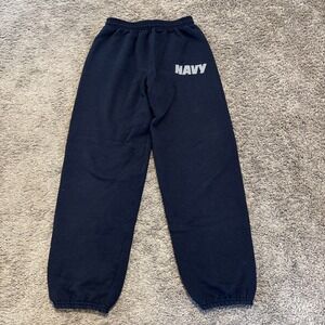 Vintage US Navy Blue Military Workout Gym Sweatpants Men's Small S Made In USA